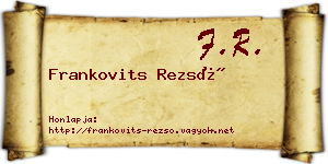 Frankovits Rezső névjegykártya